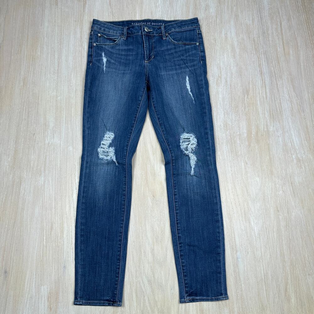 Articles of Society Skinny Distressed Karen Sobe Medium Wash Mid Rise Jeans 27